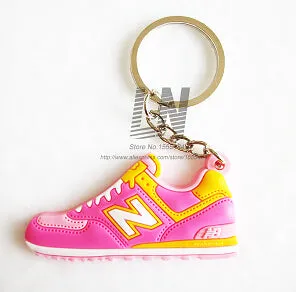 Cute Mini Silicone New Balanceer 574 Key Chain Bag Charm Woman Men Kids Key Ring Gifts Sneaker Key Holder Jordan Shoes Keychain