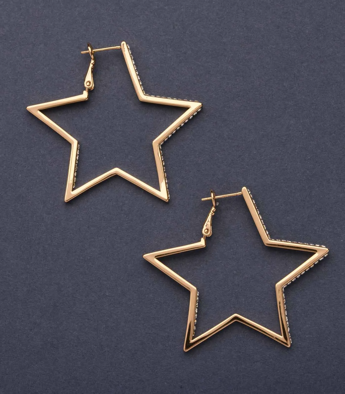 Decorative Golden Color Stars Earrings (Brass)