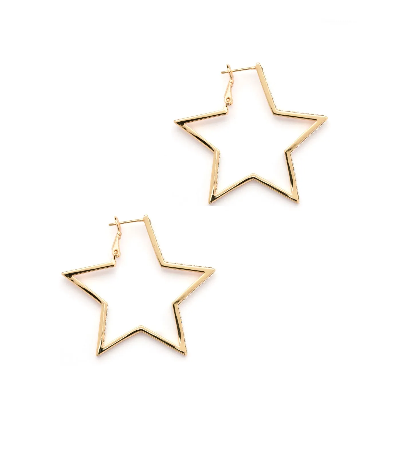 Decorative Golden Color Stars Earrings (Brass)