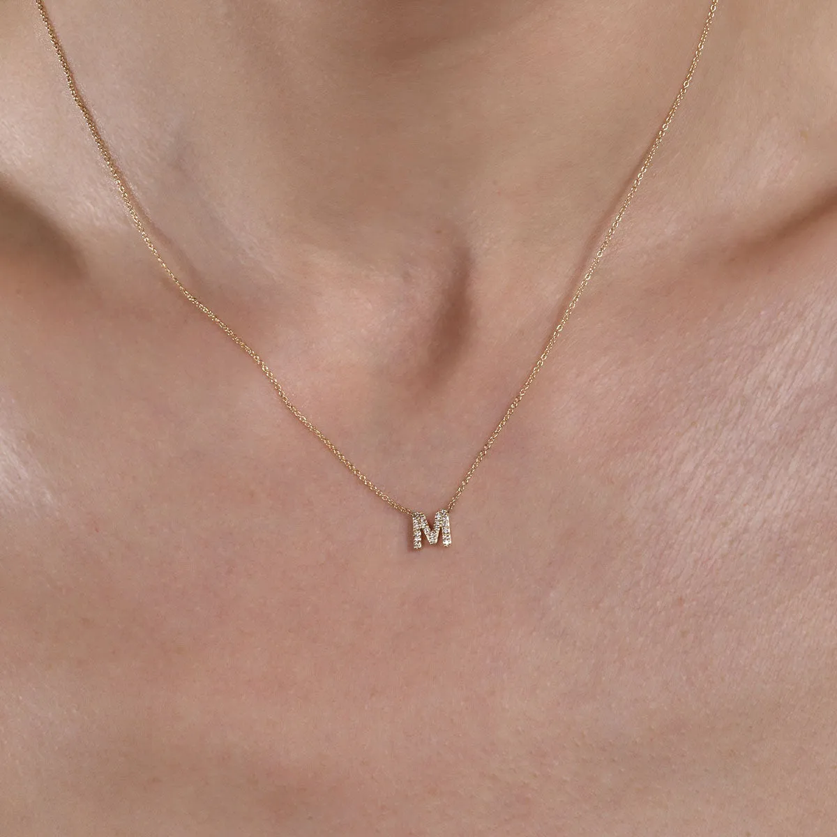 Diamond and Gold Initial Necklace