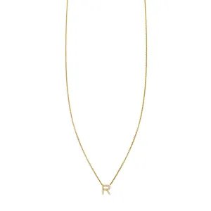 Diamond and Gold Initial Necklace