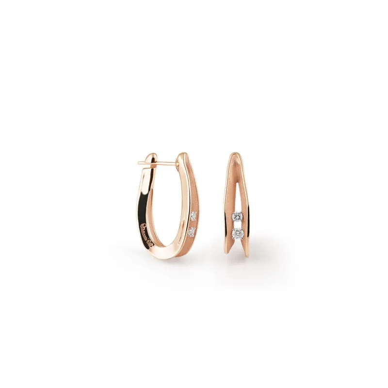 Dune 0.32ct Round Diamond Hoop Earrings in 18K Champagne Rose Gold