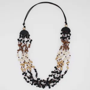 Eclipse Black and Gold Statement Necklace