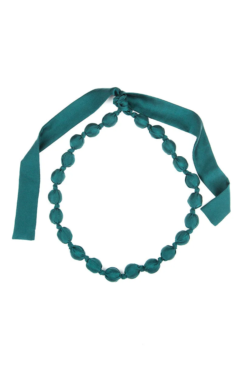 Emerald Silk Bead Necklace