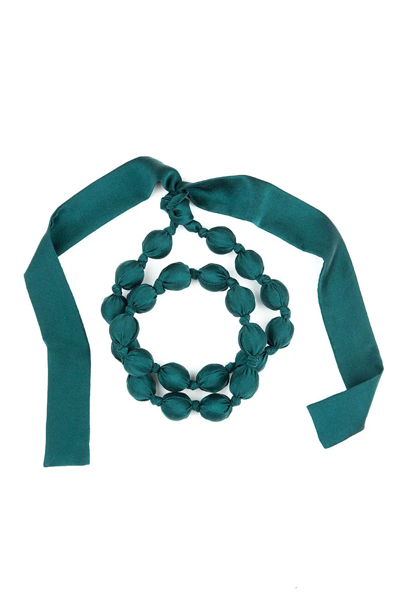 Emerald Silk Bead Necklace