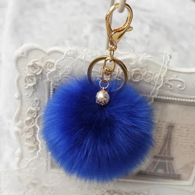 Faux Rabbit Fur Ball Keychain Charm Plush Car Keychains Handbag Key Ring key chain Delicate