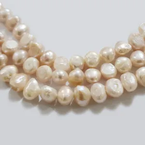 Freshwater Real Pearl Sold Per line in size Approximately 7~8mm and length about  15 1/2 Inches Long