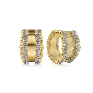 Gabriel & Co. Yellow Gold Diamond Huggie Earrings