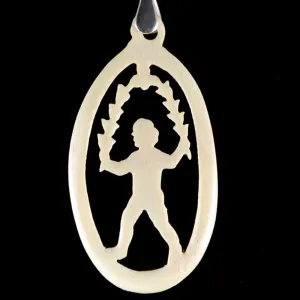 Garland - antique carved bone fairy tale pendant. Handmade