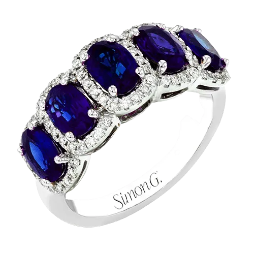 Gemstone Color Ring in 18k Gold with Diamonds & Sapphires