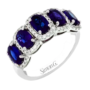 Gemstone Color Ring in 18k Gold with Diamonds & Sapphires