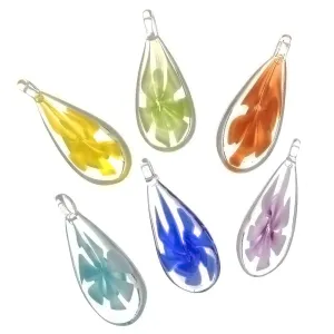 GLASS TEARDROP 40 MM PENDANT (6)