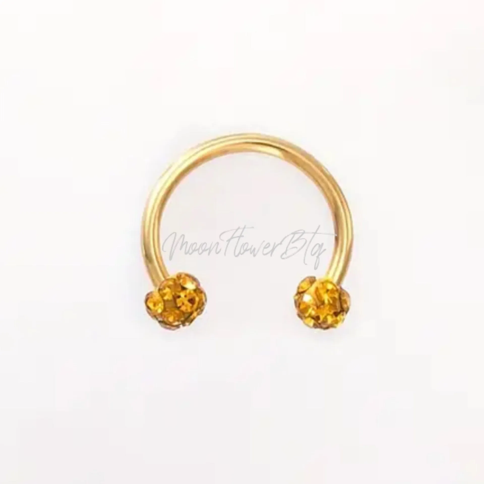 Gold CZ Horseshoe Septum Ring