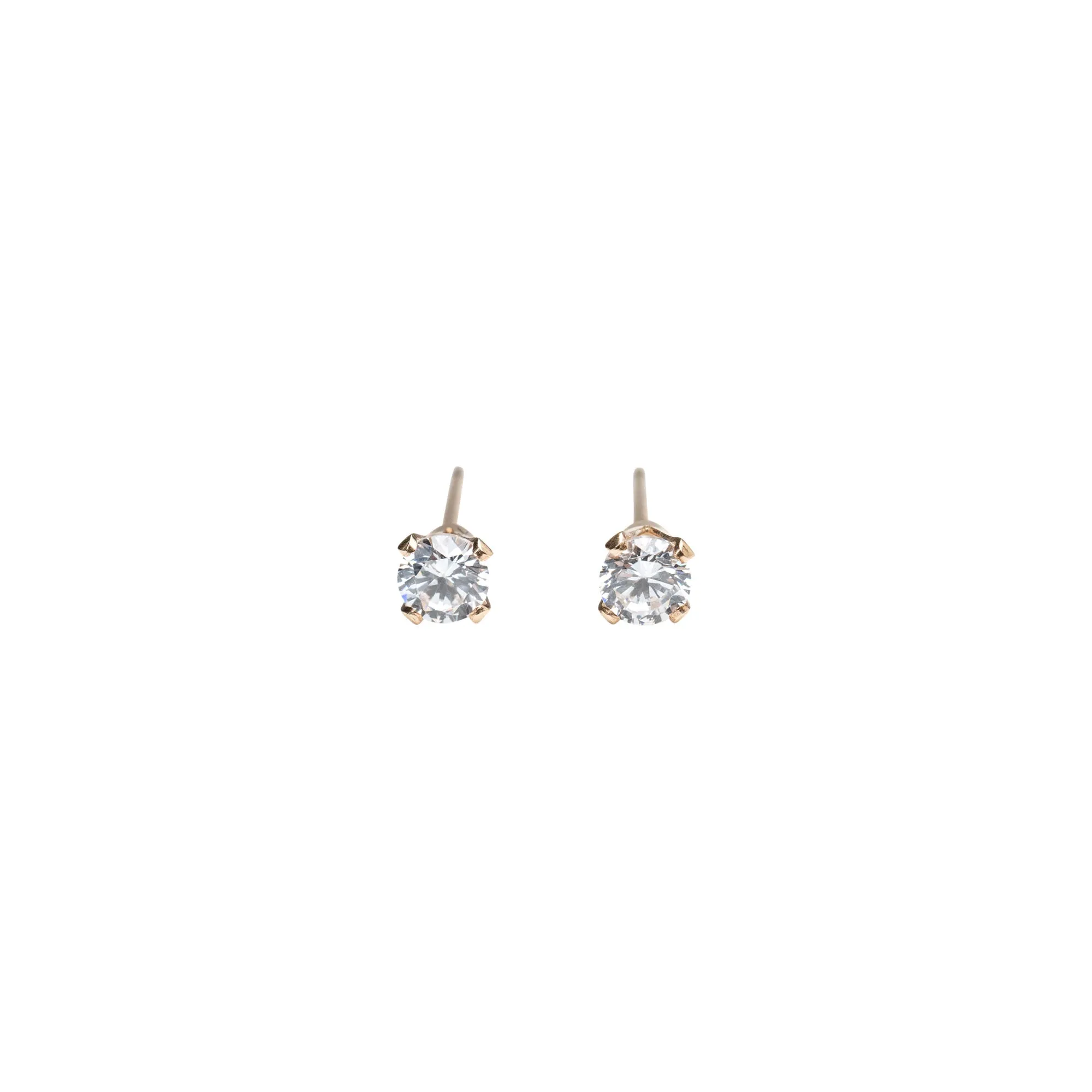 Gold Filled Crystal Studs | Clear