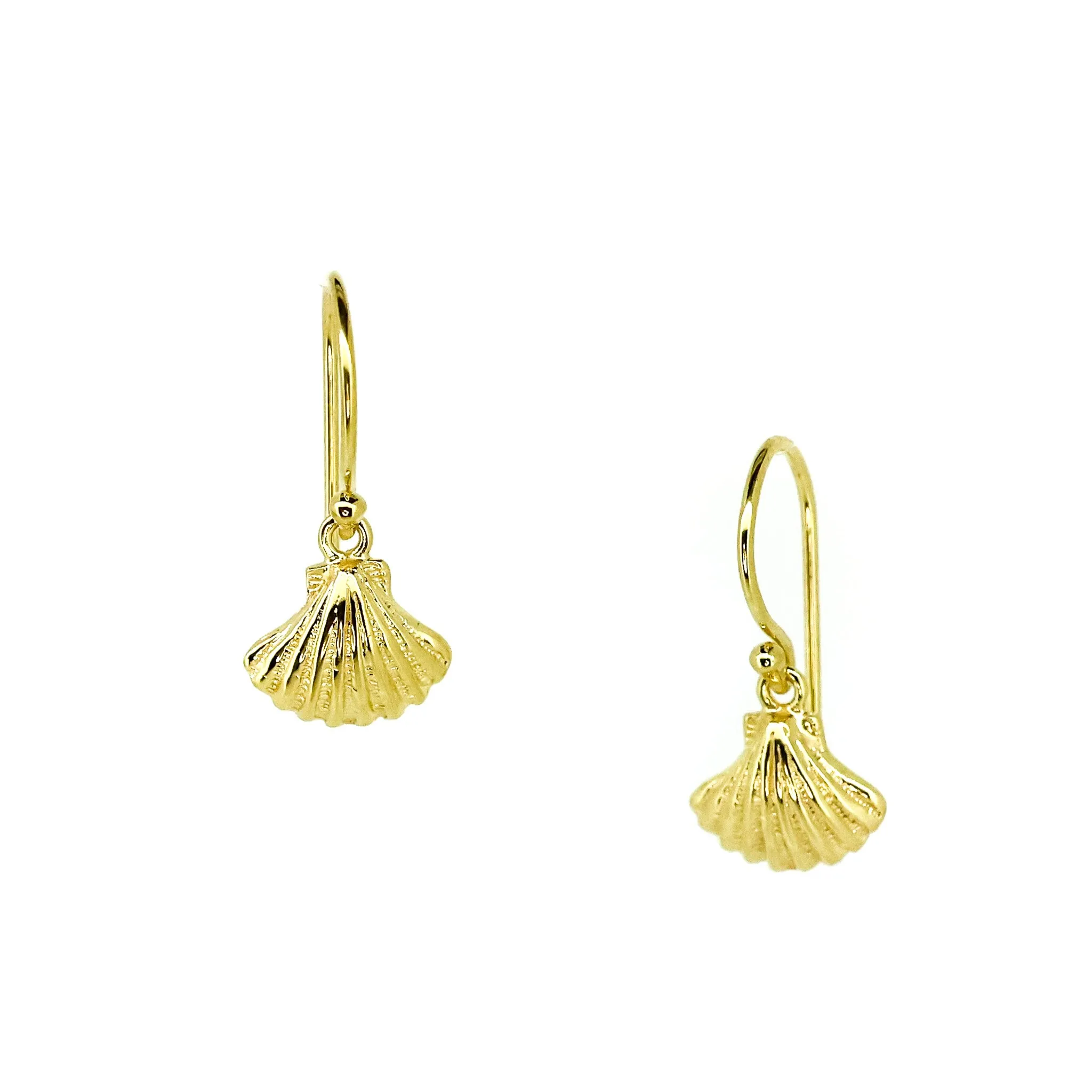 Gold Shell Hook Earrings