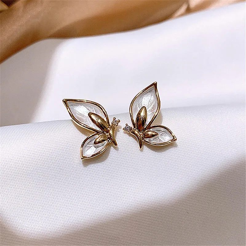 Golden Butterfly Sterling Crystal  Earrings