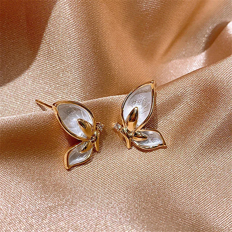 Golden Butterfly Sterling Crystal  Earrings