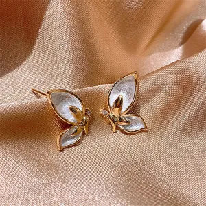 Golden Butterfly Sterling Crystal  Earrings