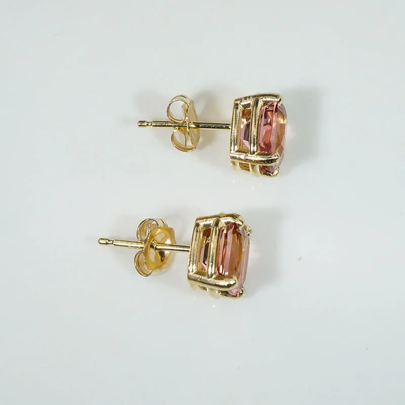 Gorgeous 2.65tcw Pink Tourmaline Stud Earrings