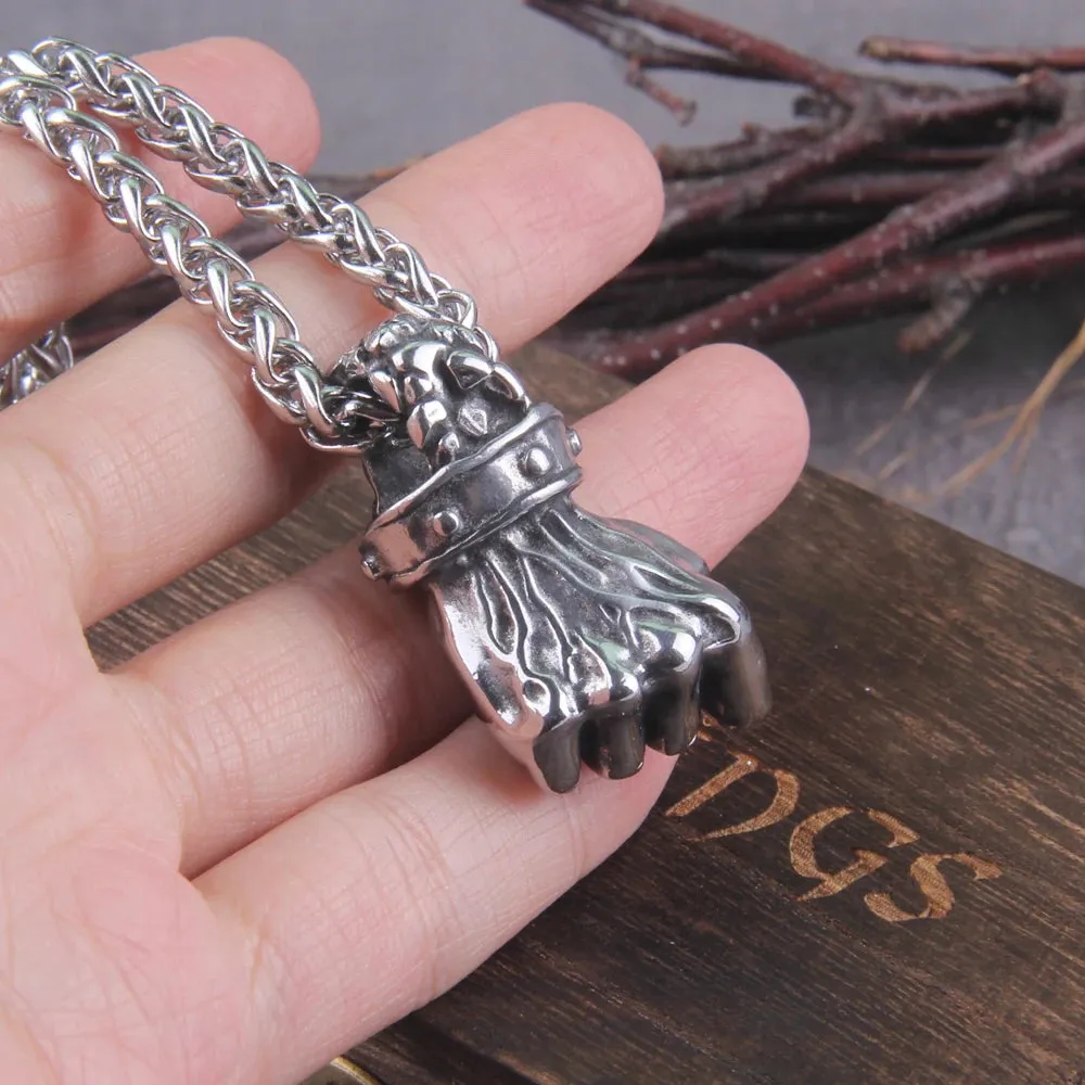 Gothic Pendants Fist Viking Necklace