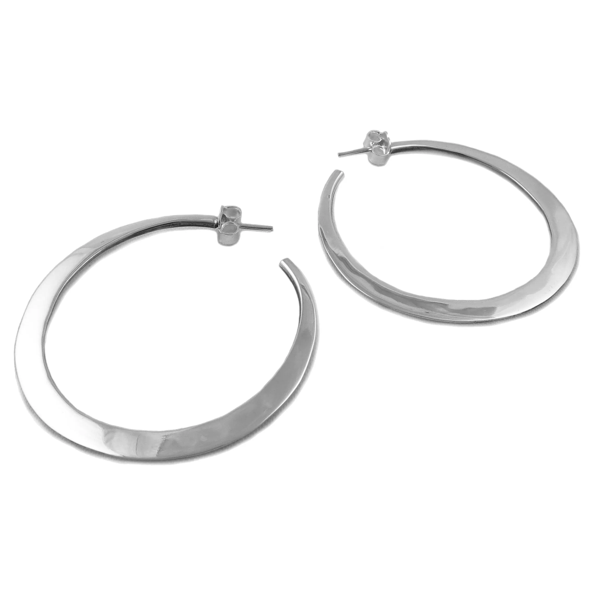 Handmade 925 Sterling Silver Polished Circle Hoop Earrings