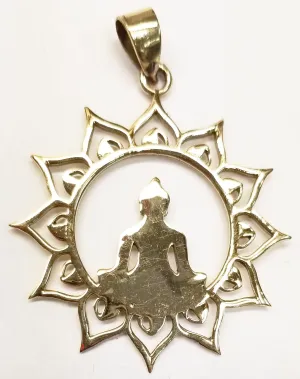 Heavy Brass Sun Buddha Pendant