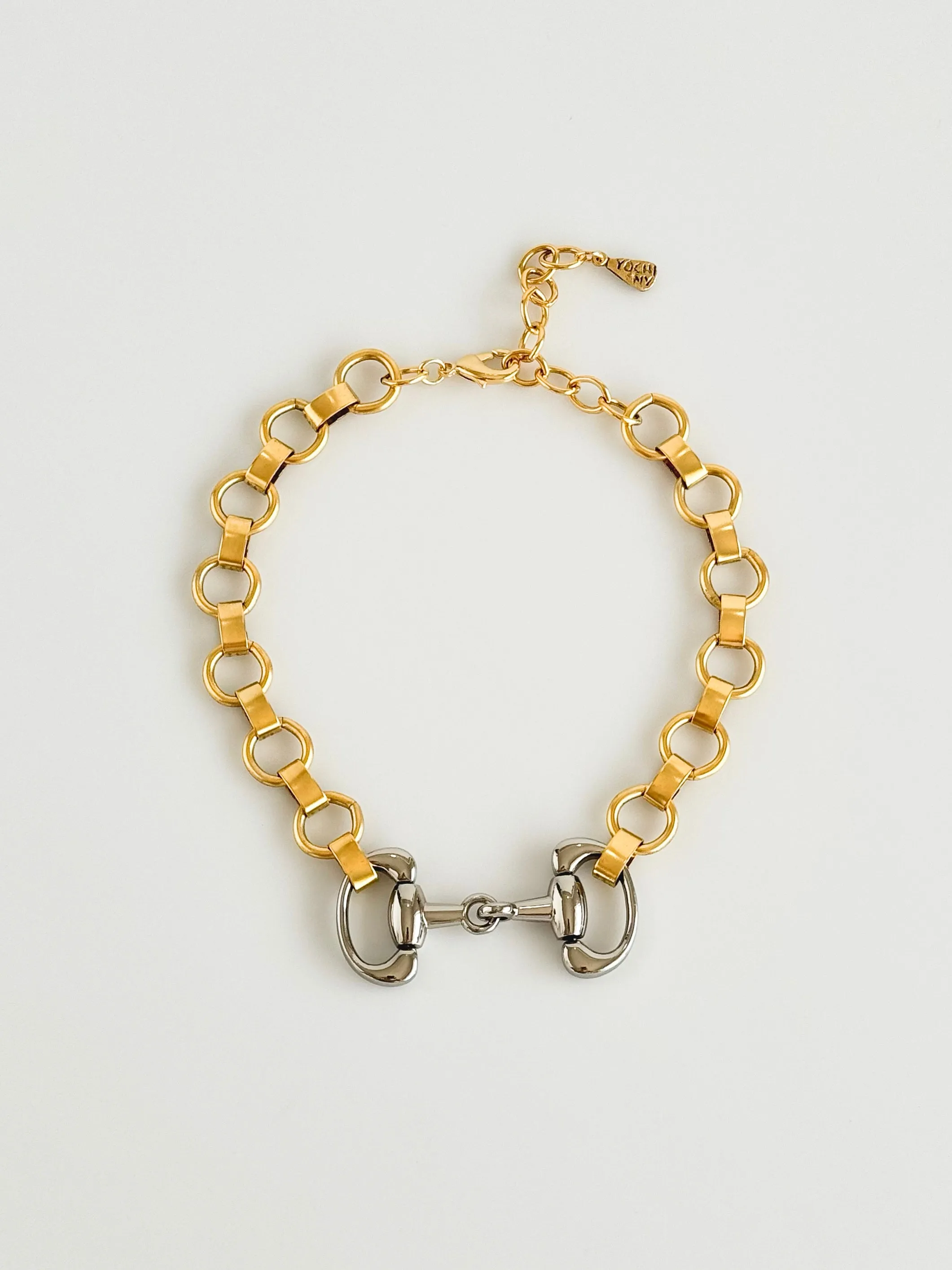 Horsebit Two Tone Chocker Necklace