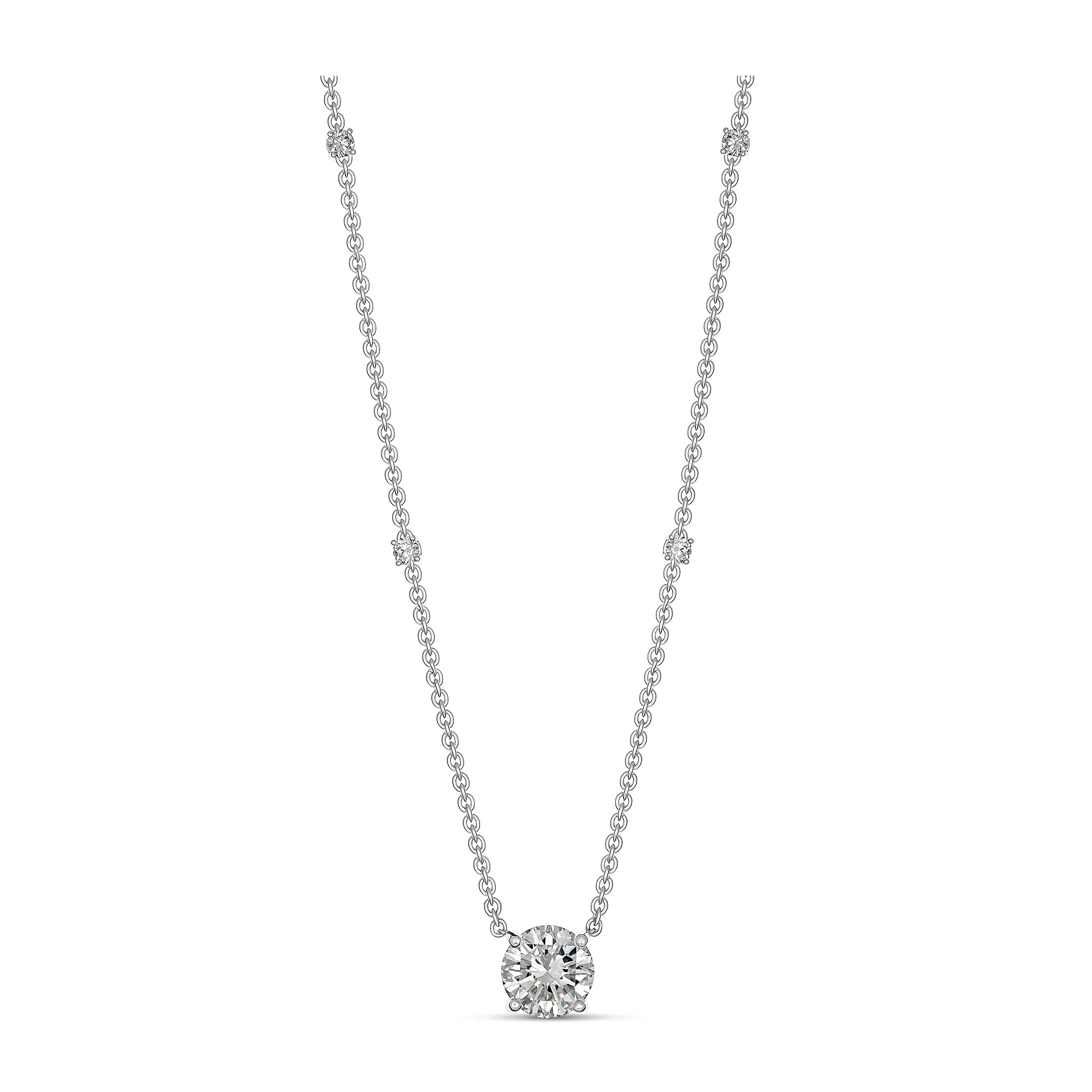 Hot Rocks® Collection Round Brilliant Cut Diamond Pendant | White Gold