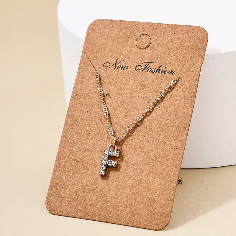 Japan-Korea Fusion 26-Letter Pendant Necklace with Metal Chain