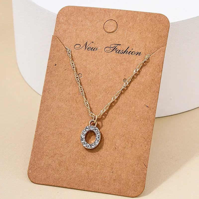 Japan-Korea Fusion 26-Letter Pendant Necklace with Metal Chain