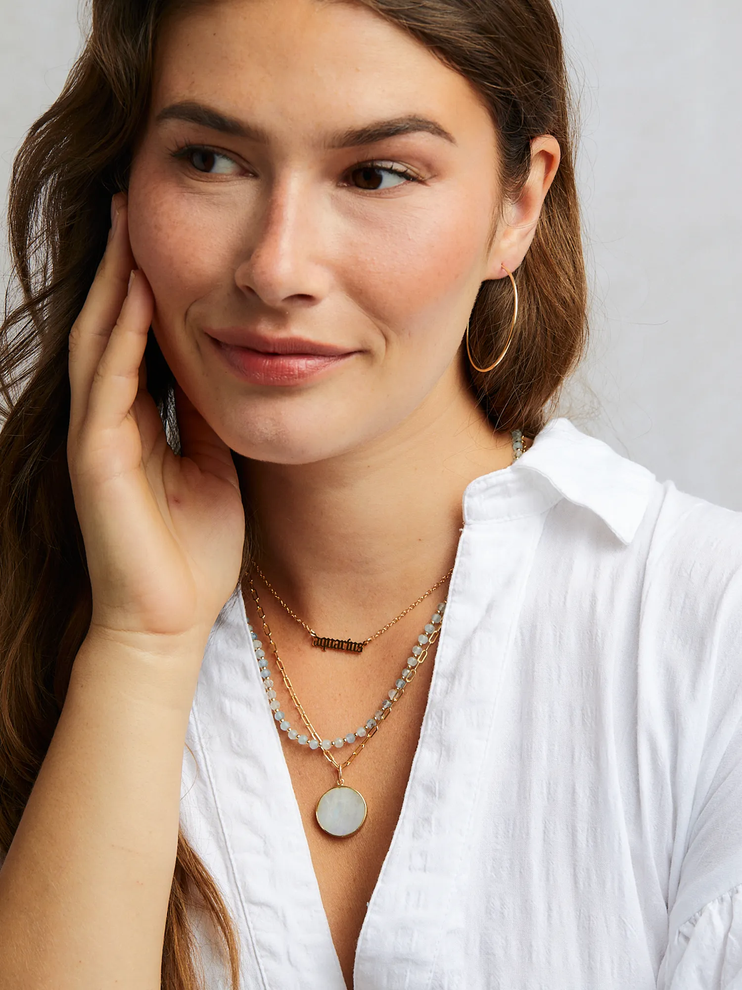 Jessica Moonstone Coin Pendant