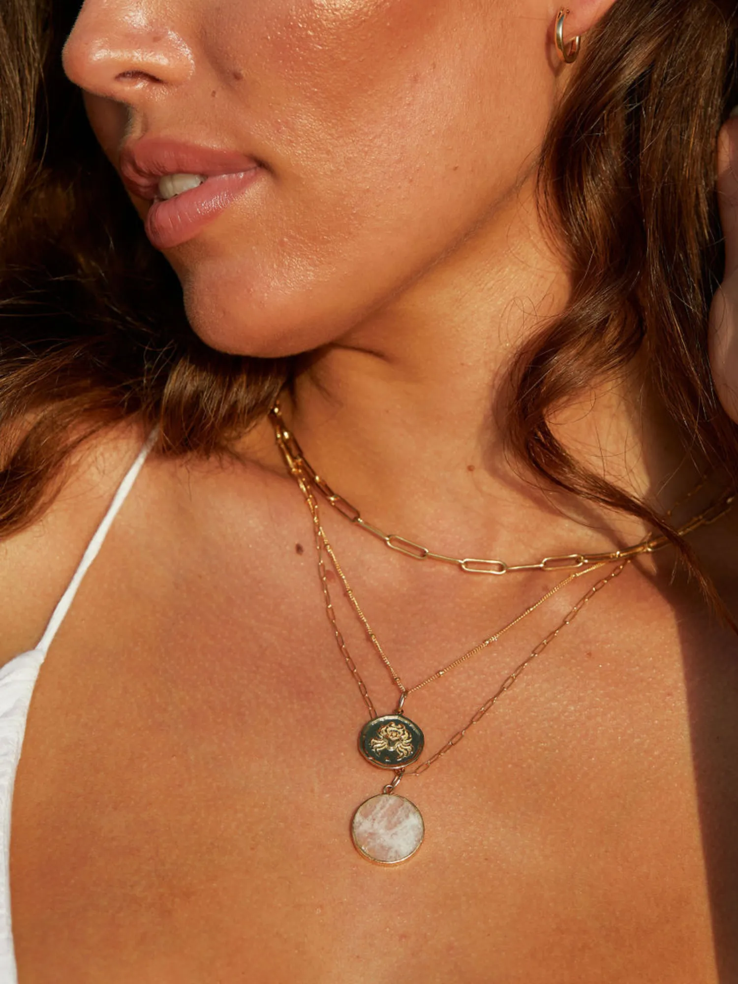 Jessica Moonstone Coin Pendant