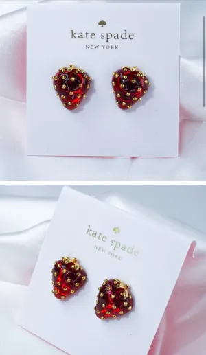 Kate Spade Tutti Fruity Strawberry Studs (includes DUST BAG)