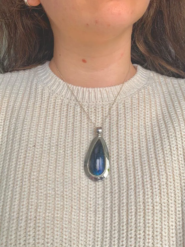 Labradorite Anthea Pendant - XLong Teardrop