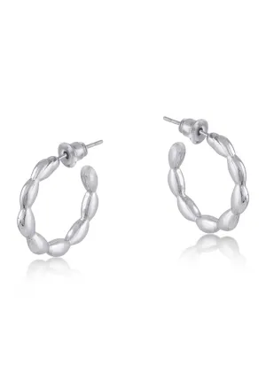 Layla Dotted Hoop Earrings in Silver