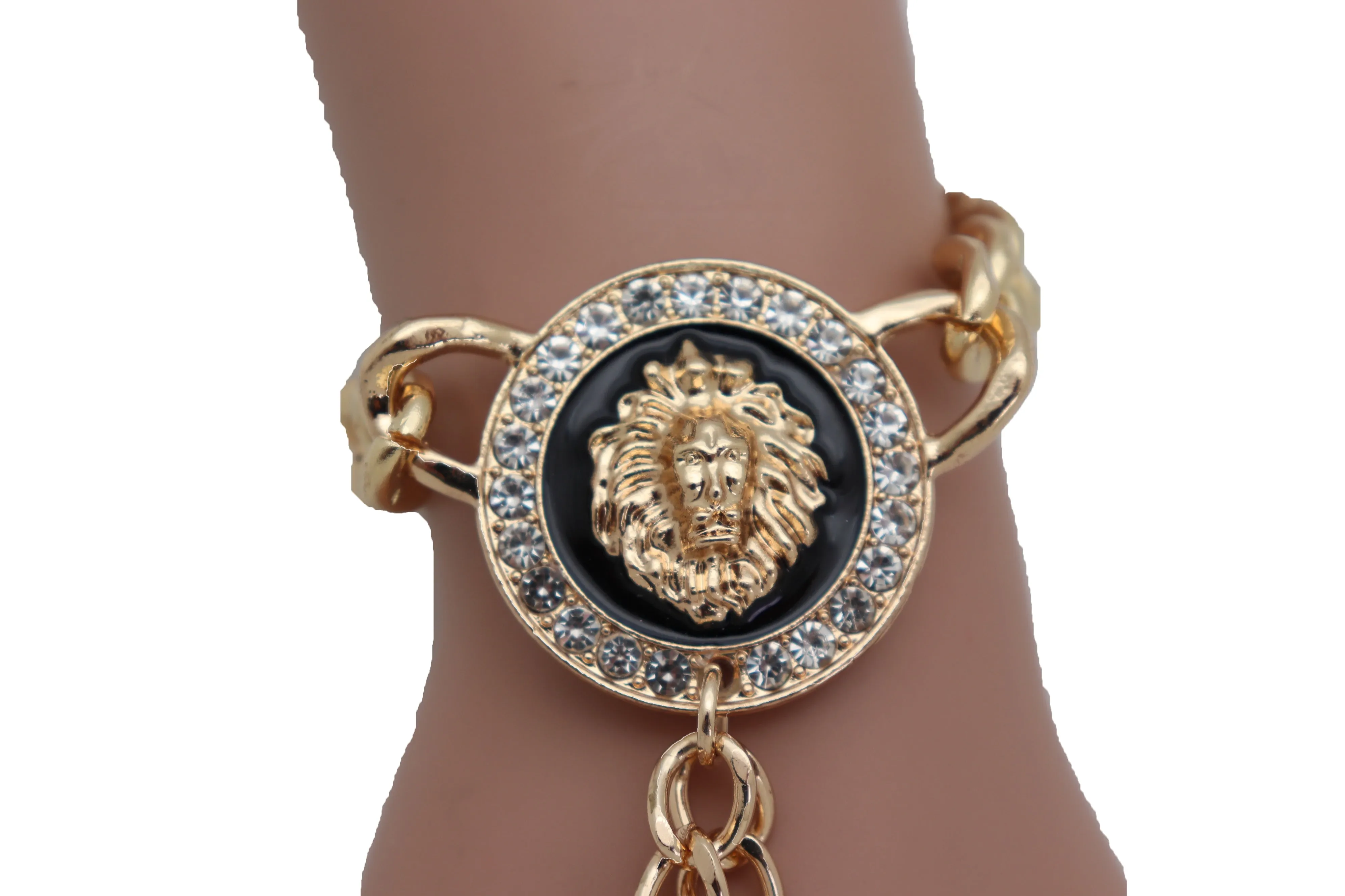 Lion Medallion Gold Metal Hand Chain