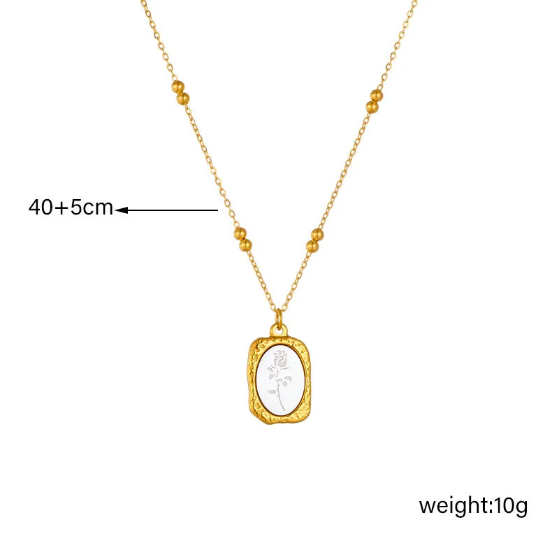 Luxurious Square Titanium Steel Electroplating Necklaces