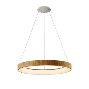 Mantra M8575 Niseko II Ring LED Pendant 65cm Remote Control Wood