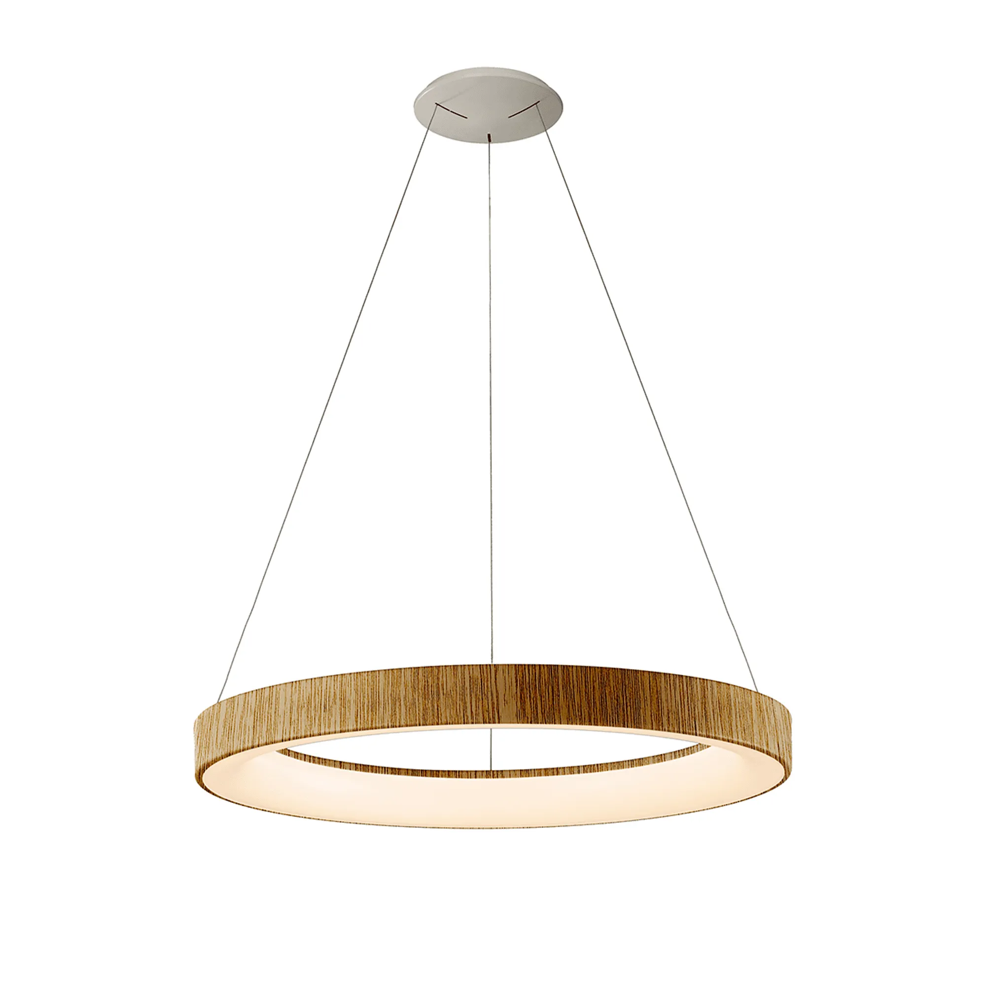 Mantra M8575 Niseko II Ring LED Pendant 65cm Remote Control Wood