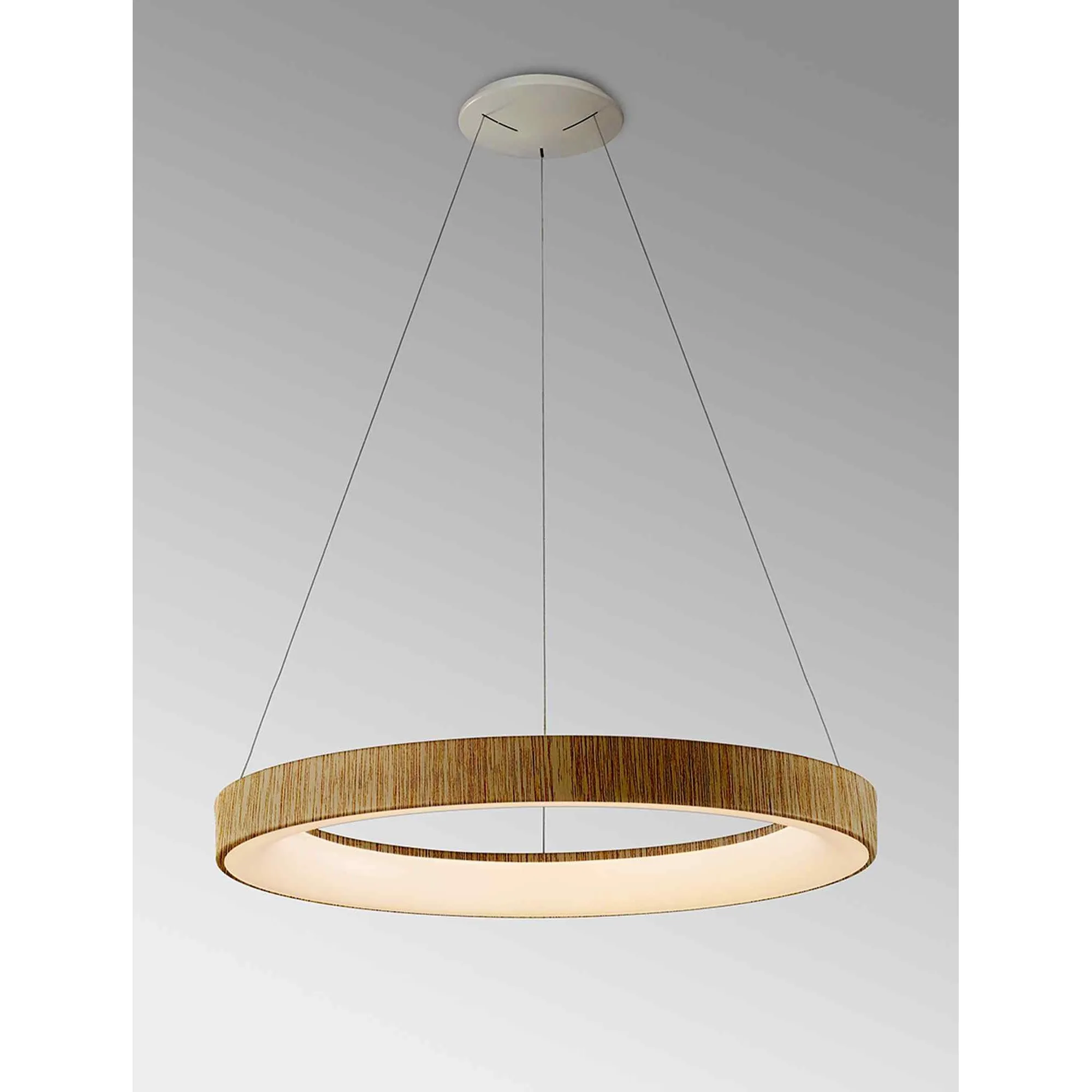 Mantra M8575 Niseko II Ring LED Pendant 65cm Remote Control Wood