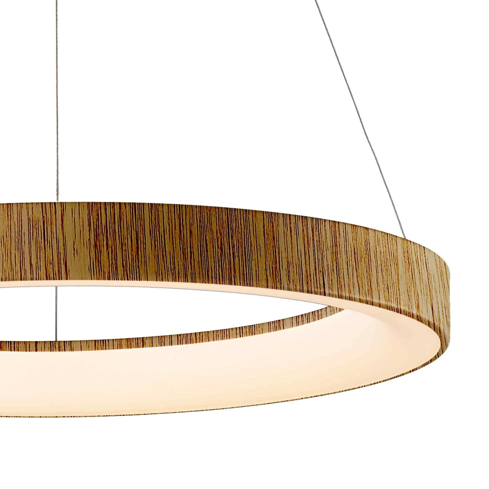 Mantra M8575 Niseko II Ring LED Pendant 65cm Remote Control Wood