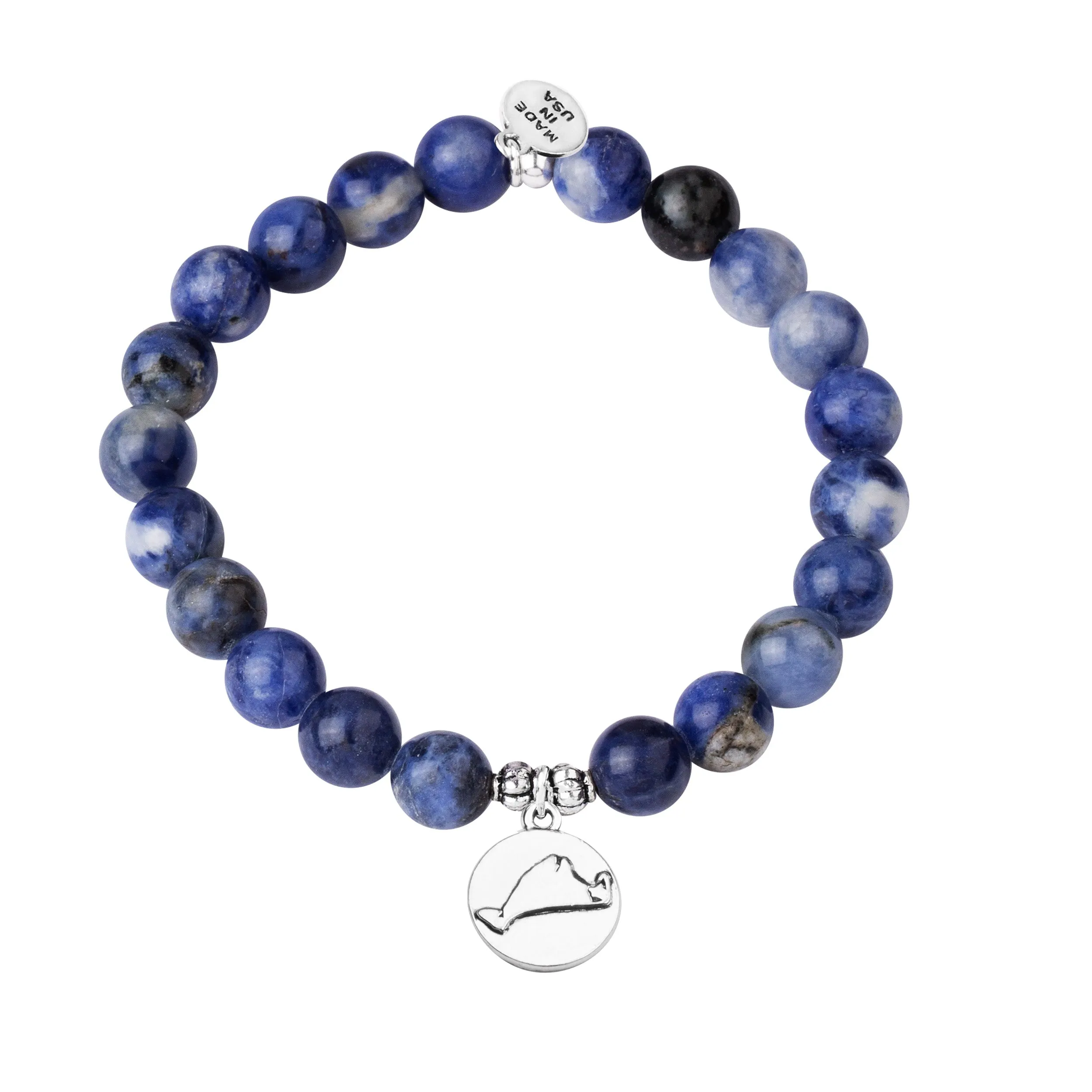 Martha's Vineyard | Stone Beaded Charm Bracelet | Sodalite