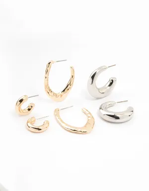 Mixed Metals Original Multiple Hoop Earrings Pack