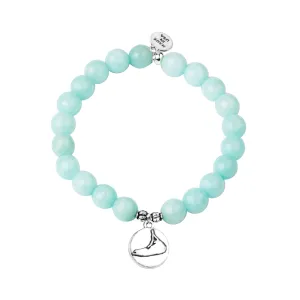 Nantucket | Stone Beaded Charm Bracelet | Tiffany Blue Agate