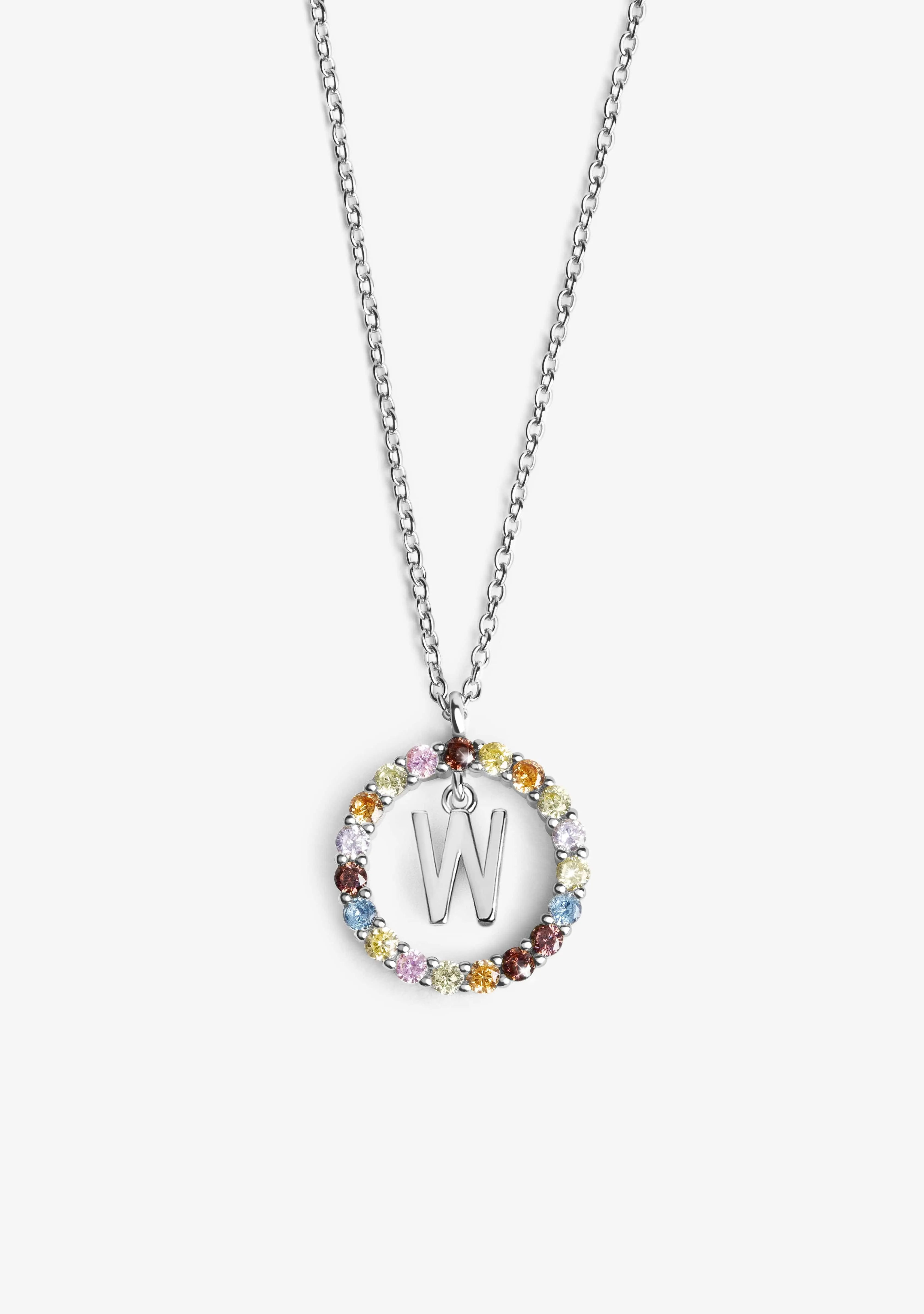 Necklace Iniziale Letter W Silver