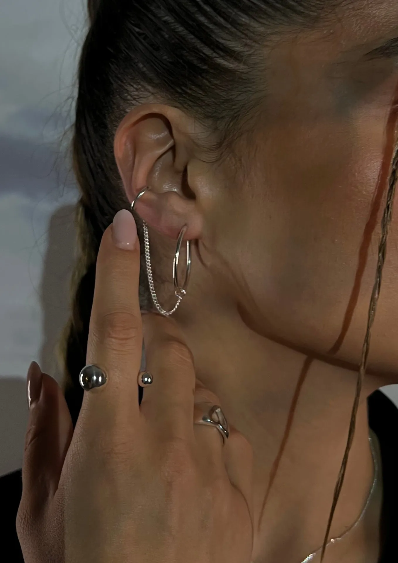 Nomad Hoops and Chained Line ear cuff Combo