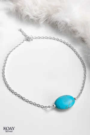 Oval Turquoise Stone Anklet