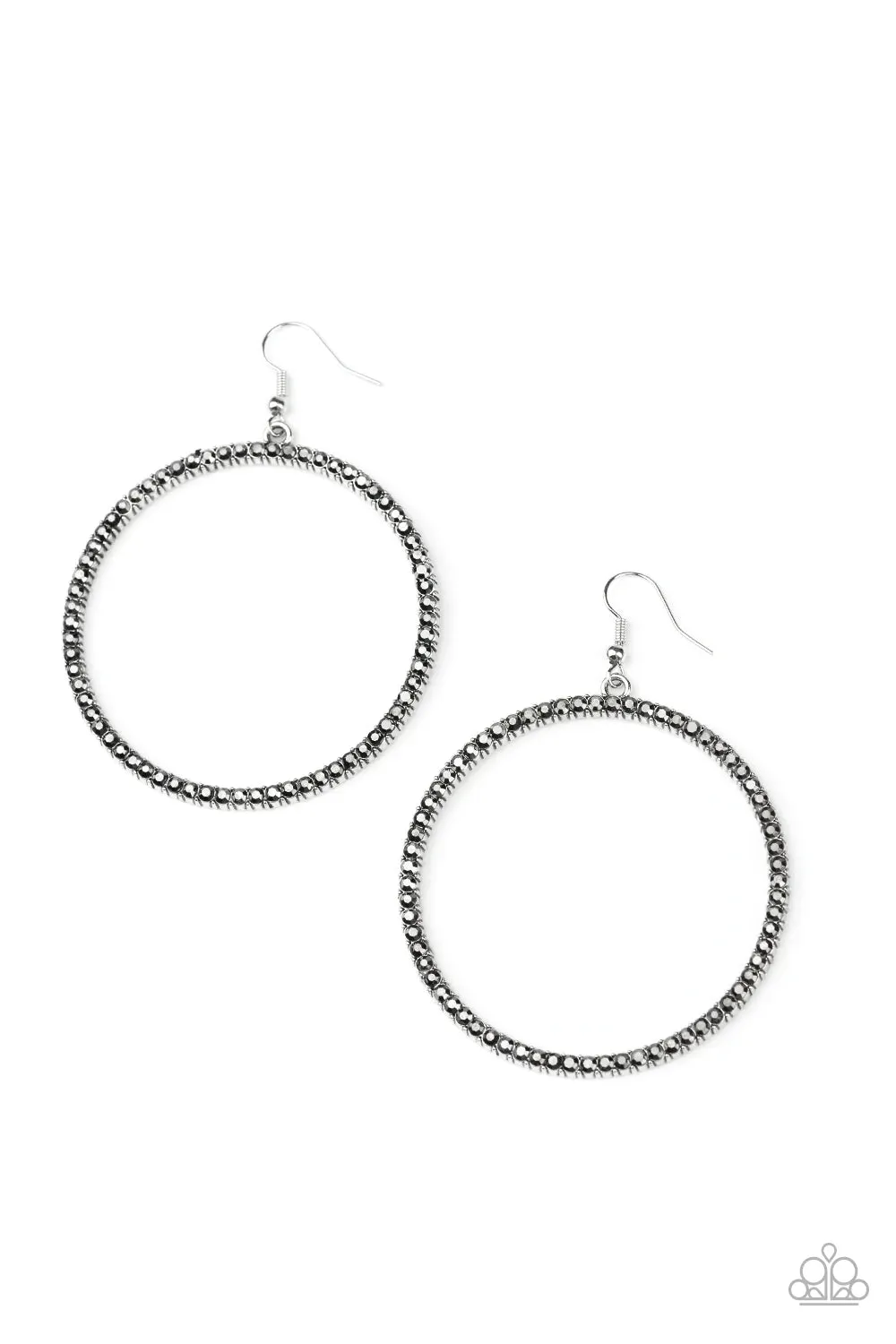 Paparazzi Earring ~ Just Add Sparkle - Silver