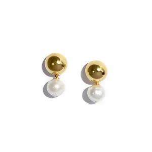 Pearl Dot Studs - Gold