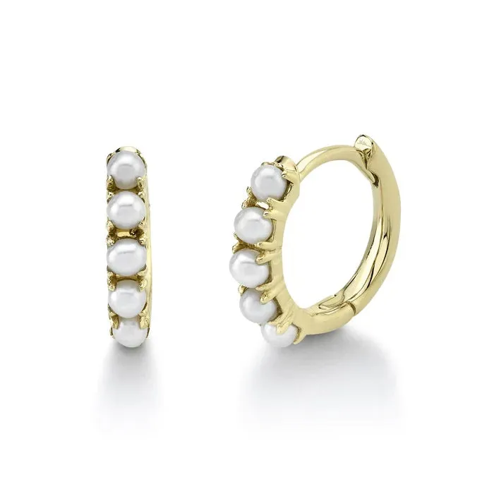 Pearl Huggie Earrings